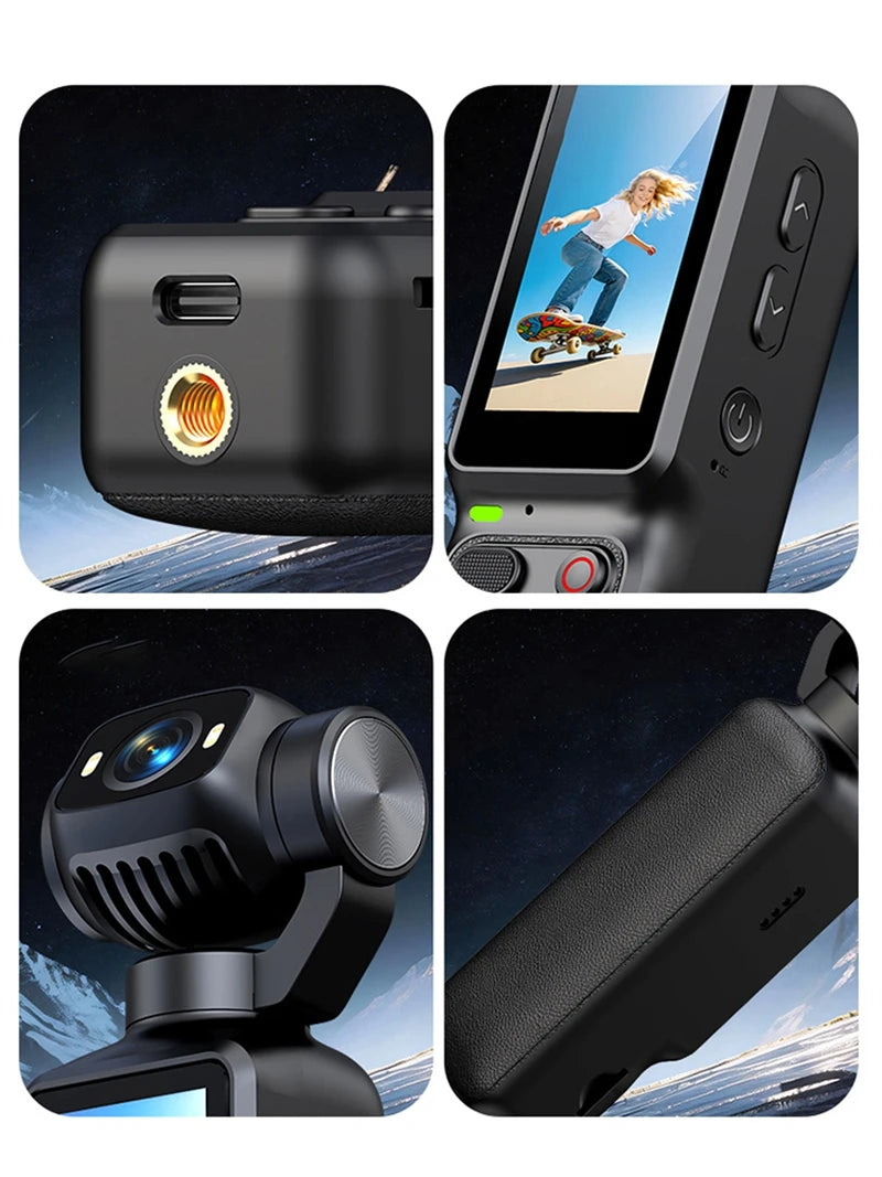 Lenovo HD 4K Action Camera 180° Rotatable For Vlog YouTube Tiktok Girls Record Life Video Recording Entry Portable Action Camera