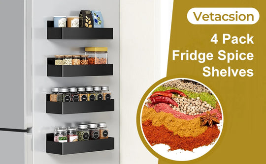 4PCS Magnetic Spice Storage Rack