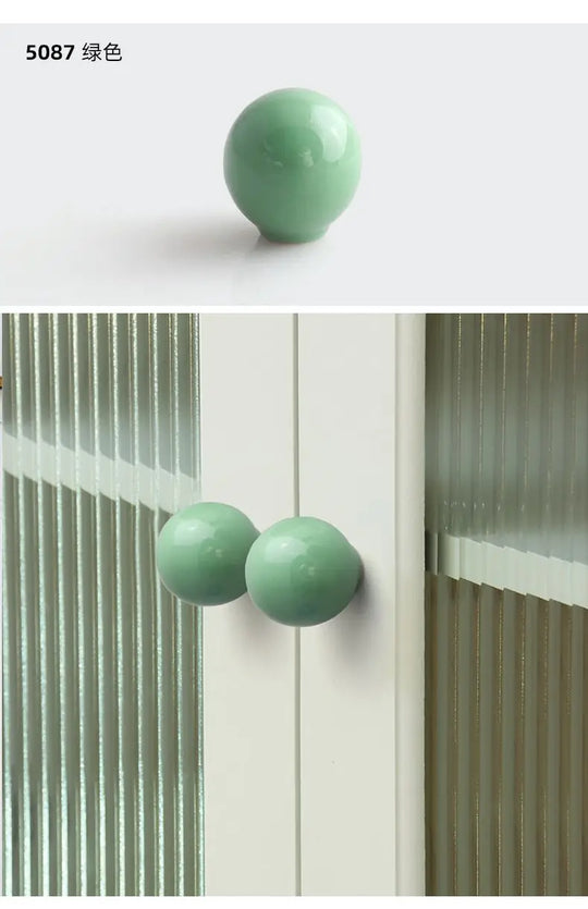 Handles Drawer Cabinet Furniture Kitchen Handles for Cabinet Knob Door Drawer Knob Colour Ceramics Rotundity Single Hole