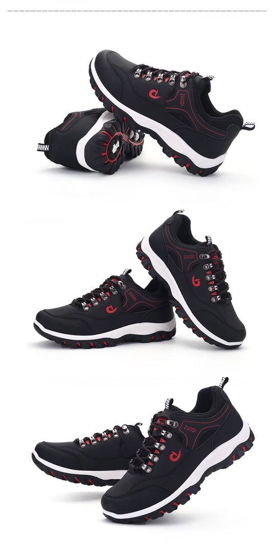 Casuals Men Shoes Summer Breathable Hiking Walking Sneakers Outdoor Ultralight Leather Slip-on Climbing Trekking Sneakers 2026