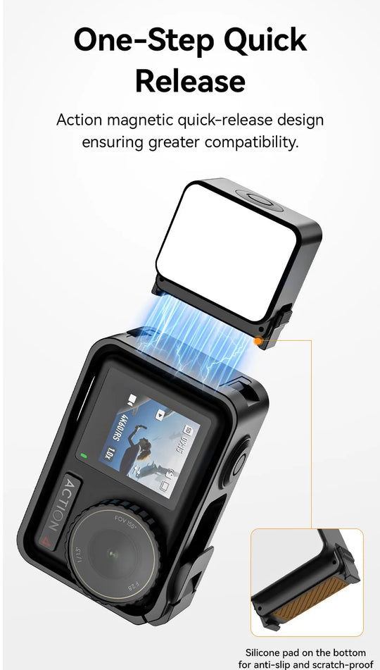 Ulanzi LM18 Led Video Fill Light IPX5 Waterproof  Magnetic 5600K for DJI Osmo Action 5/4/3 & Pocket 3 Action Camera Accessories