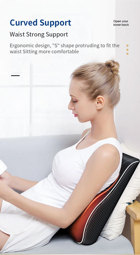 Jinkairui Electric Shiatsu Head Neck Cervical Ttraction Body Massager Car Back Pillow with Heating Vibrating Massage Device - Jscomfortzstore