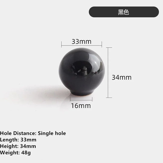 Handles Drawer Cabinet Furniture Kitchen Handles for Cabinet Knob Door Drawer Knob Colour Ceramics Rotundity Single Hole