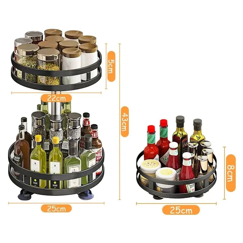 360° Rotating Spice Tray Kitchen Organizer