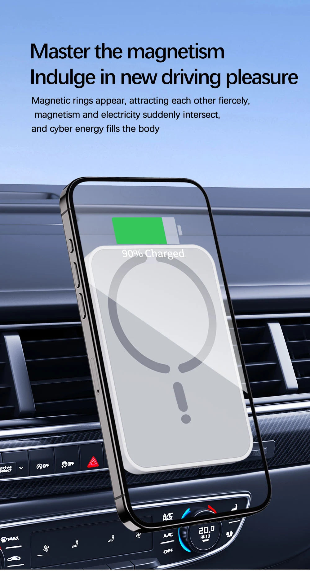 15W Magnetic Car Wireless Charger