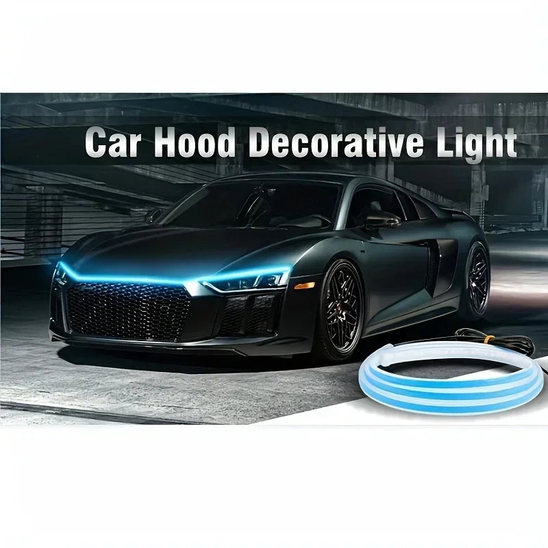LED Daytime Running Light  Starting Car Hood  Door Decorative Lights DRL Auto Engine Hood Guide Decorative Ambient Lamp 12V