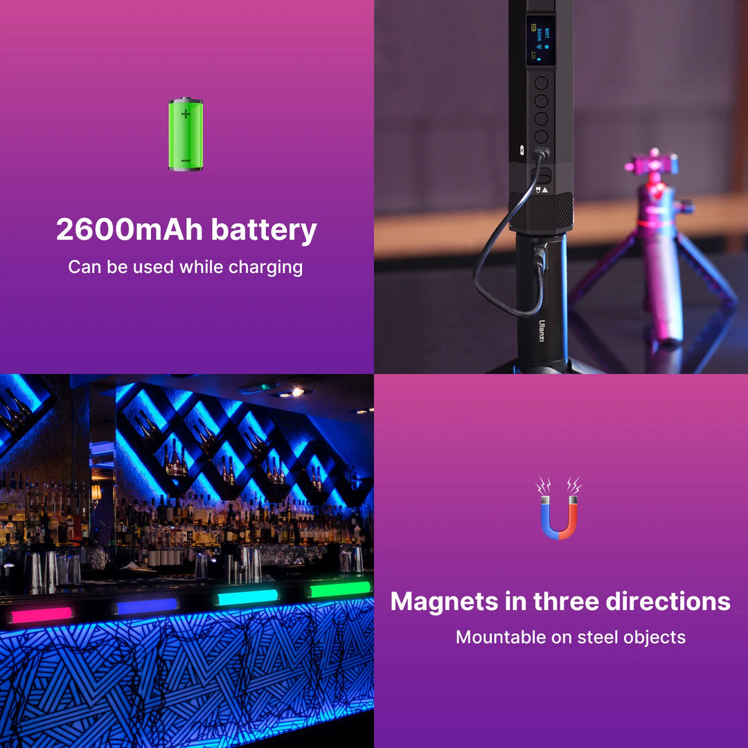 2500-9000K LED Photography Stick with Soft Light, Rechargeable Wand for Video & Creative Lighting