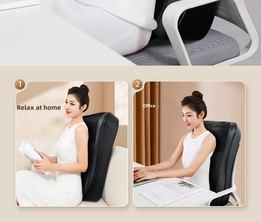 JAIYORL Shiatsu Neck Massage Pillow Electric Cushion Back Massager Deep with Heat Tissue Kneading for Shoulder Relax Muscles