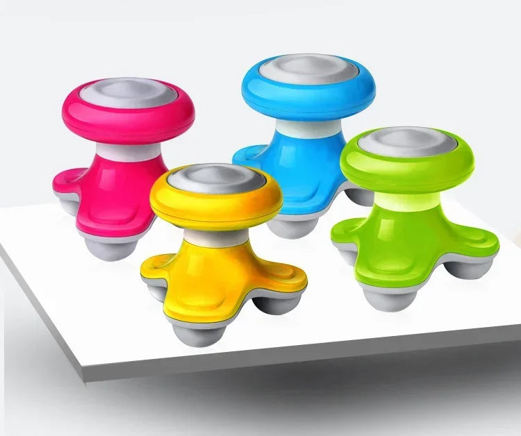 Mini Neck Massager with Neck and Back Function, Plastic Triangle Electric Beauty Massager, Anti-Cellulite, Body Relaxation, USB