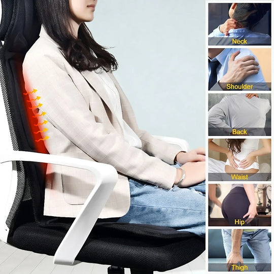 Home car massage cushion multifunctional combines neck waist vibration seat cushion fullbody electric heating car massage device