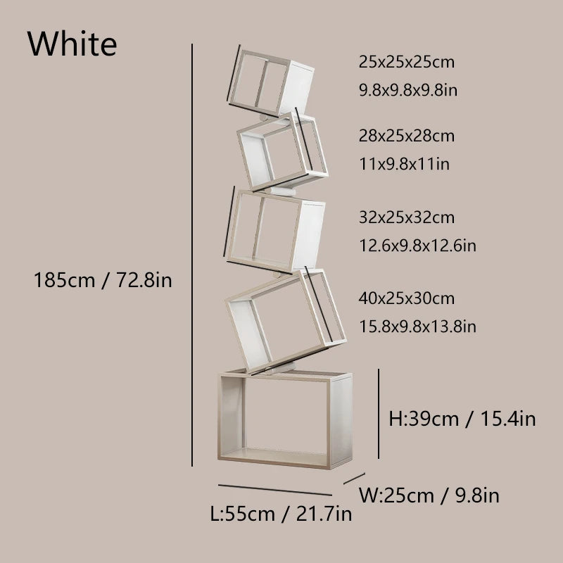 5-Layer Foldable Grid Bookshelf