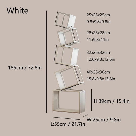 5-Layer Foldable Grid Bookshelf