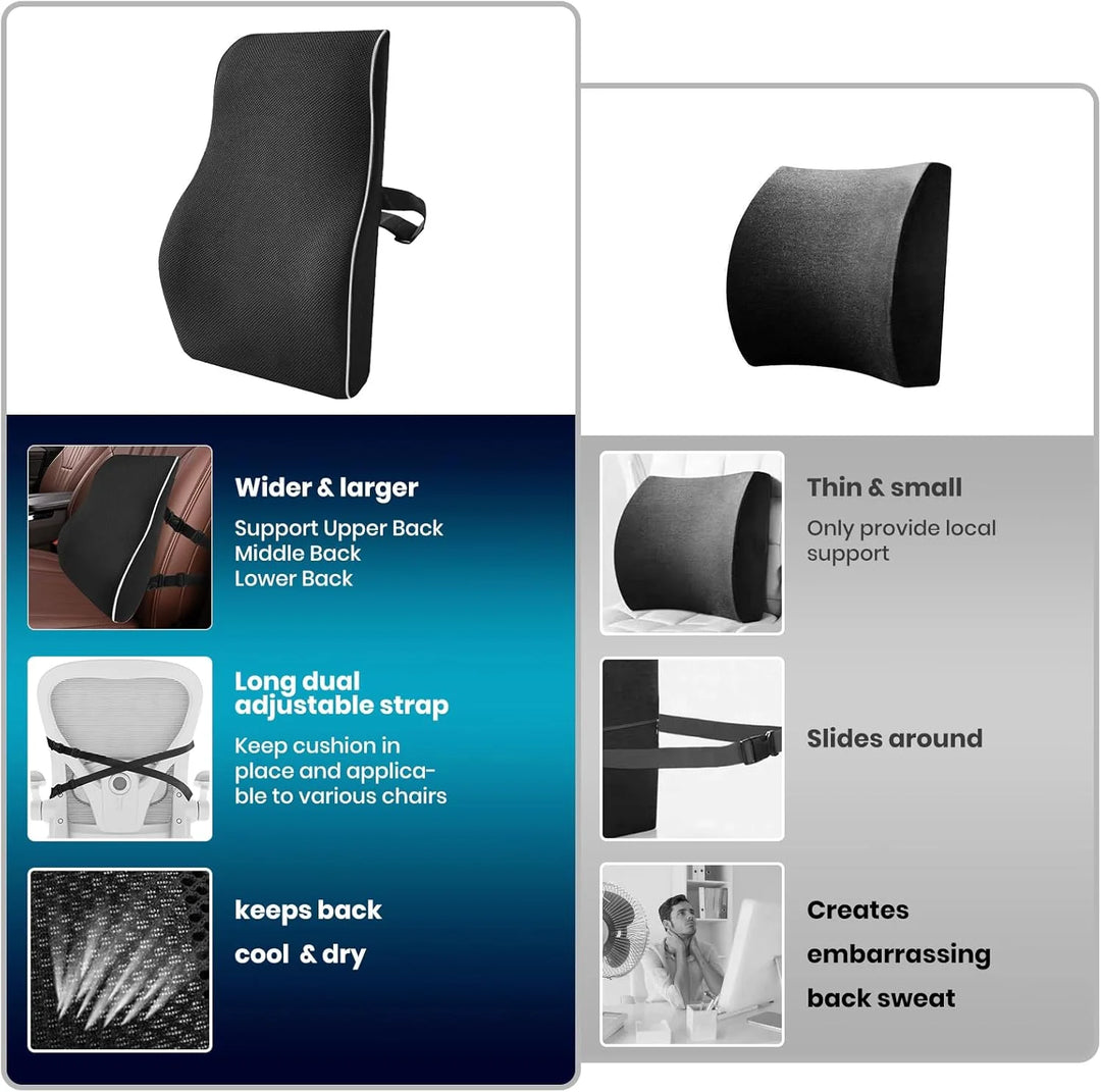 Non-Slip Memory Foam Lumbar Support Pillow