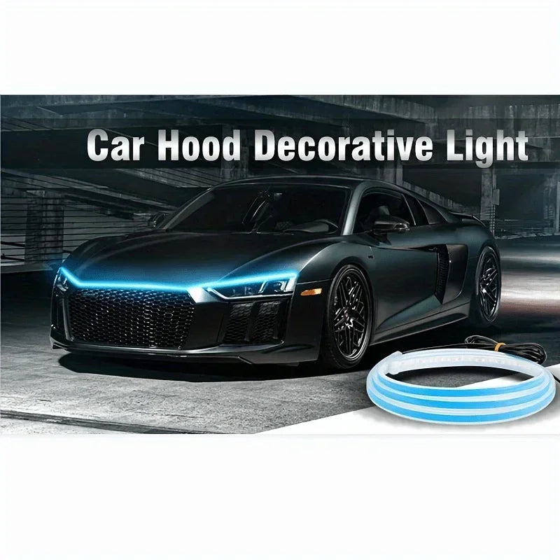 LED Daytime Running Light  Starting Car Hood  Door Decorative Lights DRL Auto Engine Hood Guide Decorative Ambient Lamp 12V