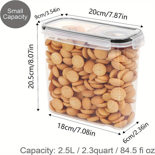 3-Piece Airtight Cereal Storage Containers Set，BPA Free, Dishwasher Safe, with Pen and Labeled, 2.5L/84.5 Floz Capacity