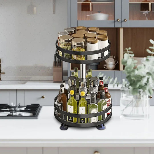 360° Rotating Spice Tray Kitchen Organizer