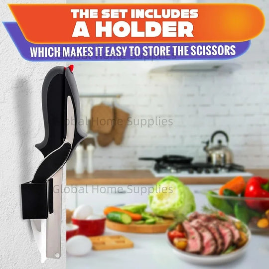2-in-1 Food Scissors with Cutting Board
