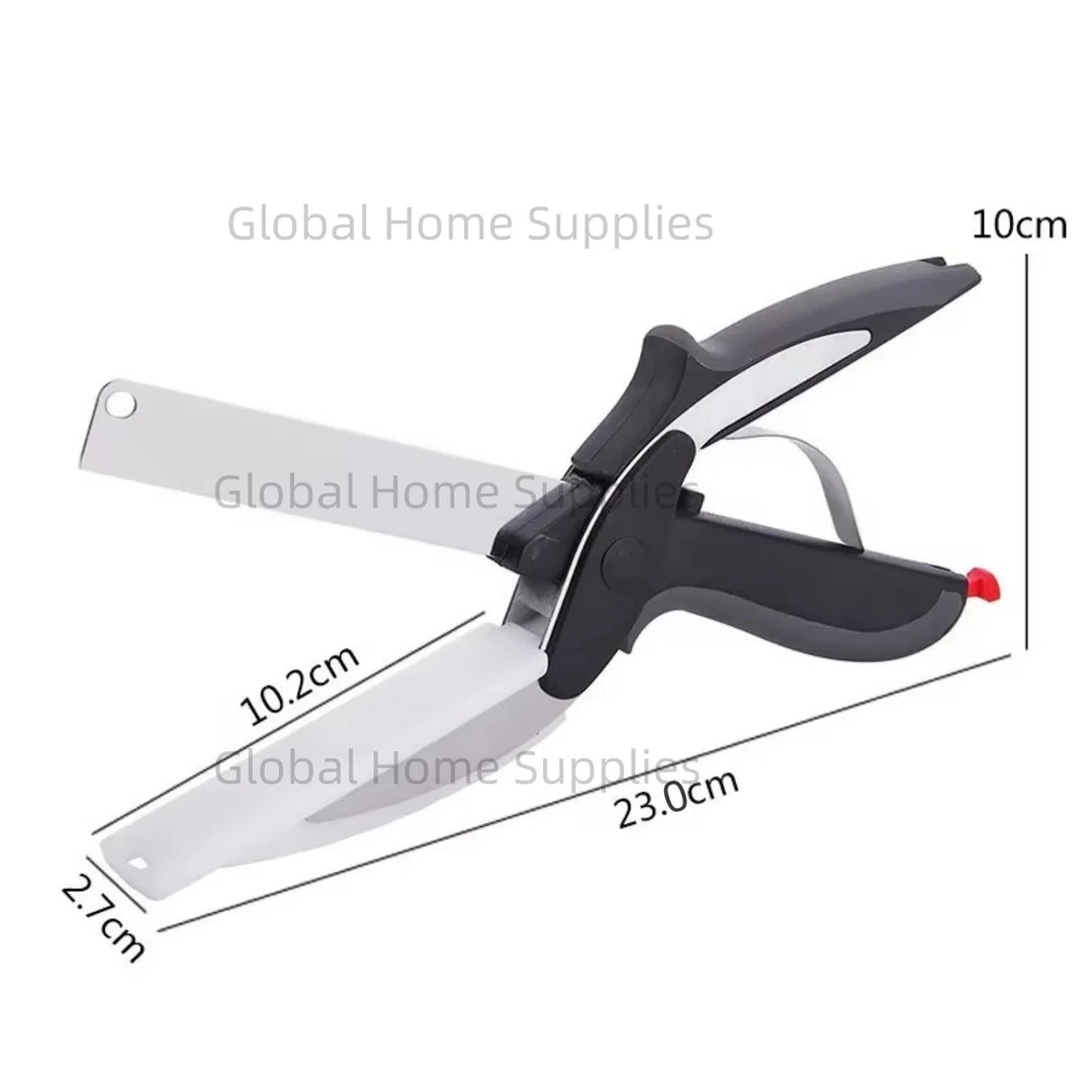 2-in-1 Food Scissors with Cutting Board