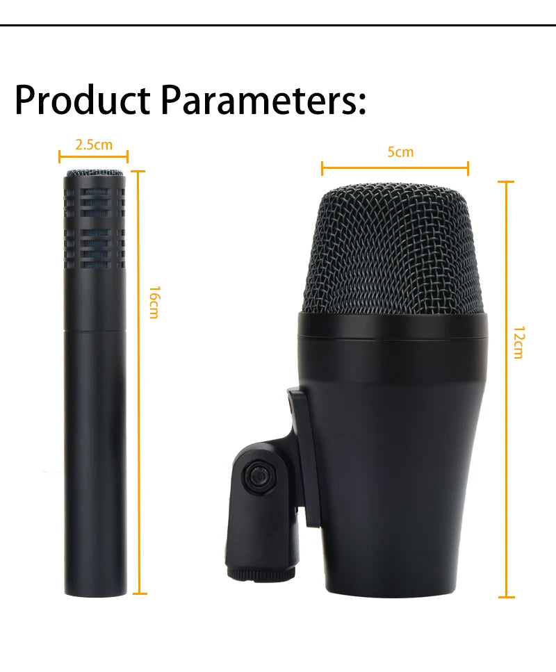 914 drum microphone, windproof cotton heart-shaped tubular condenser microphone, for live performances and studio recording