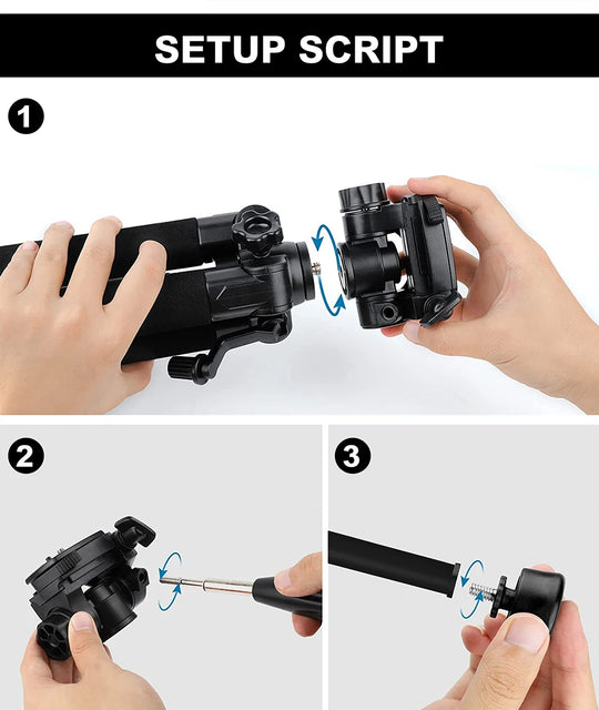 DSLR & Video Camera Stand with Phone Holder for Phones and Cameras