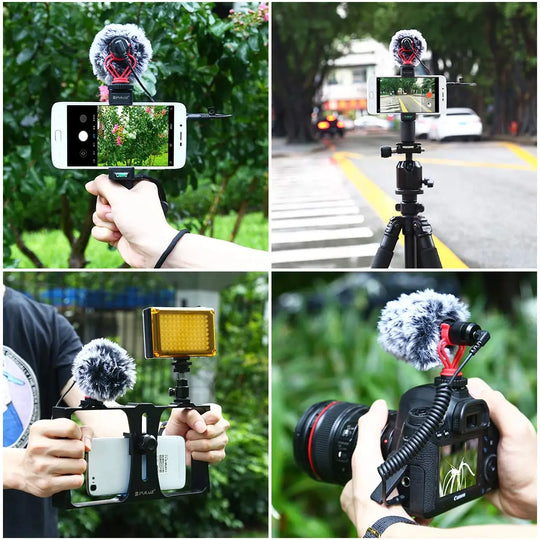Professional Interview Condenser Video Shotgun Microphone with 3.5mm Audio Cable for DSLR DV Camcorder iPhone Andoid Smartphone