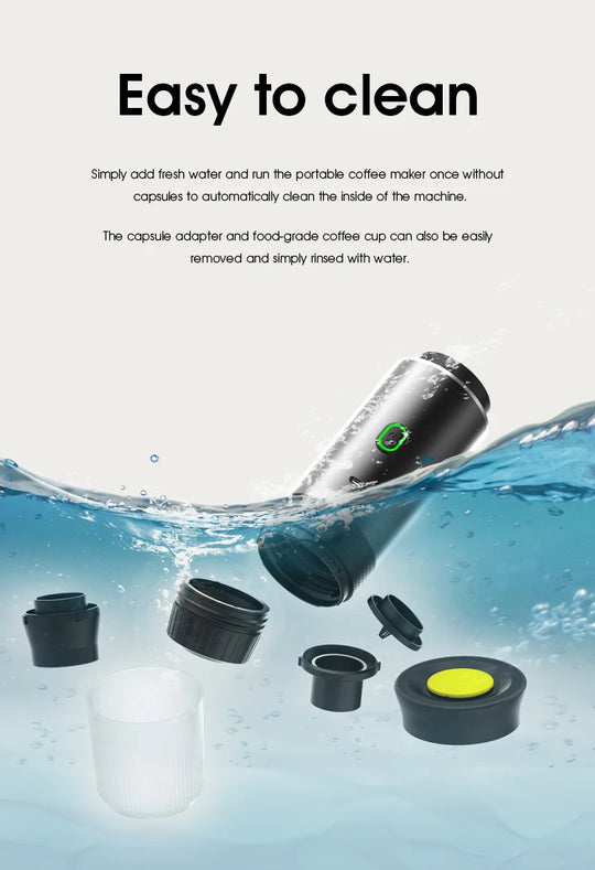 New Portable 3-in-1 Wireless Espresso Coffee Maker - Ideal for Travel, Car, Home & Camping | Capsule & Powder Compatible