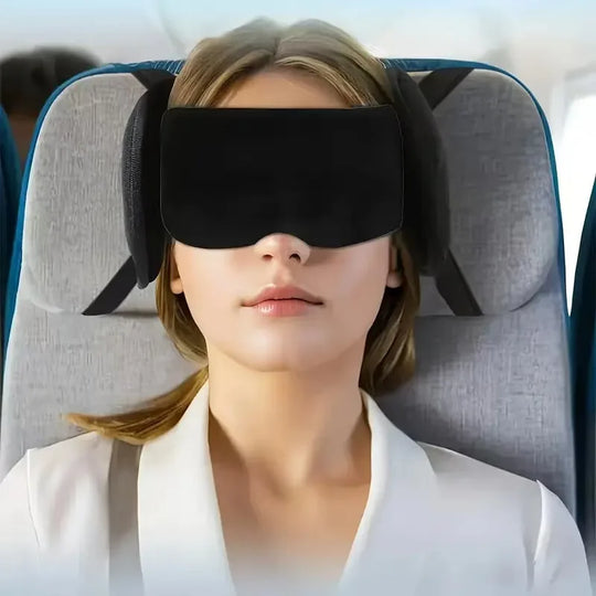 Adjustable Travel Neck Pillow with Eye Mask Set