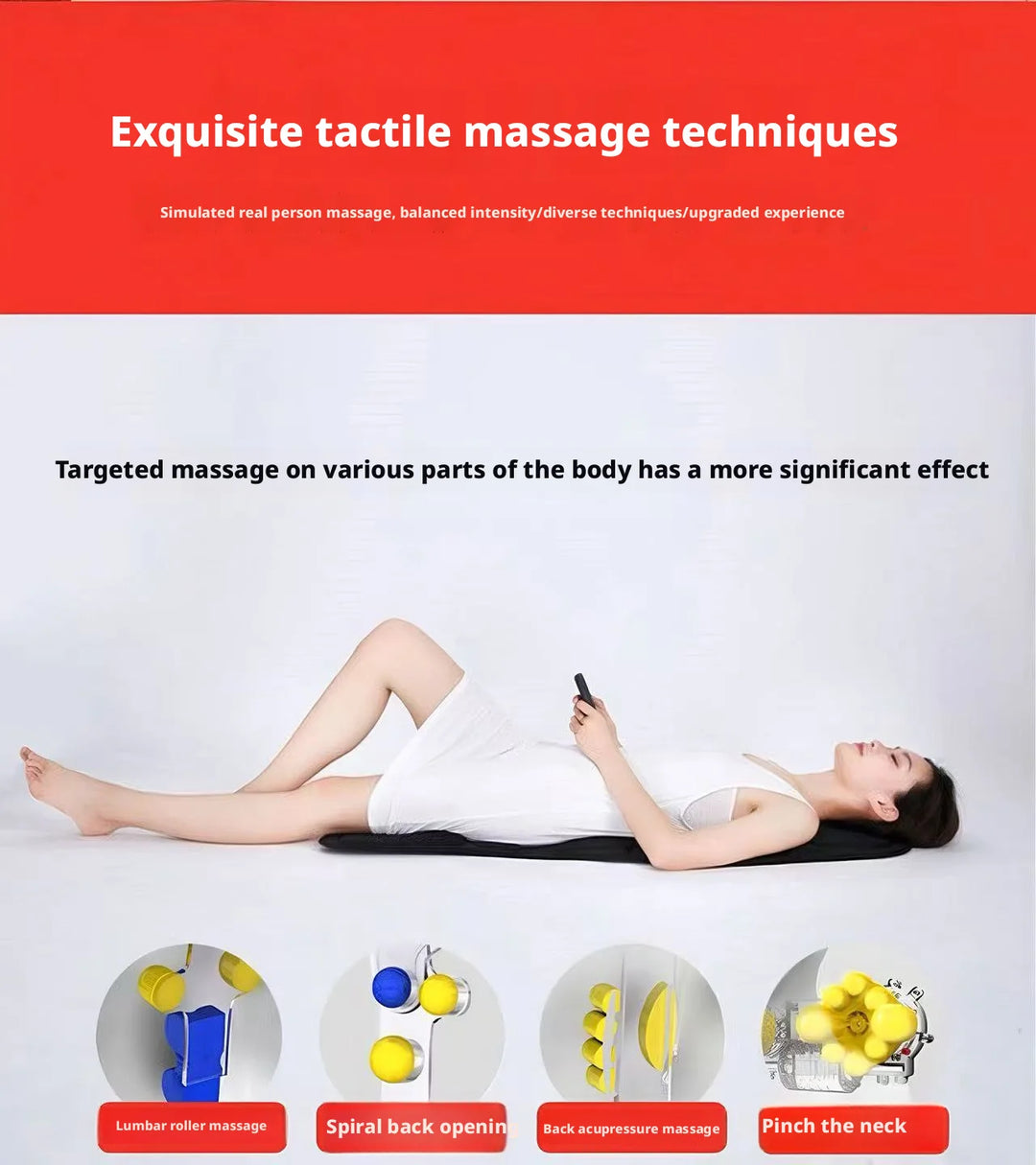 Home car massage cushion multifunctional combines neck waist vibration seat cushion fullbody electric heating car massage device