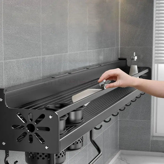 50/40cm Double-Layer Wall-Mounted Kitchen Shelf