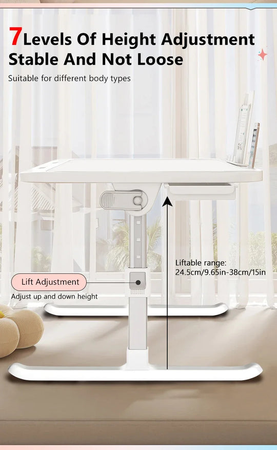 Laptop Desk Foldable Bed Table Adjustable Computer Desk Office Desk Children's Study Desk Bedroom Living Room Desk Adjustable