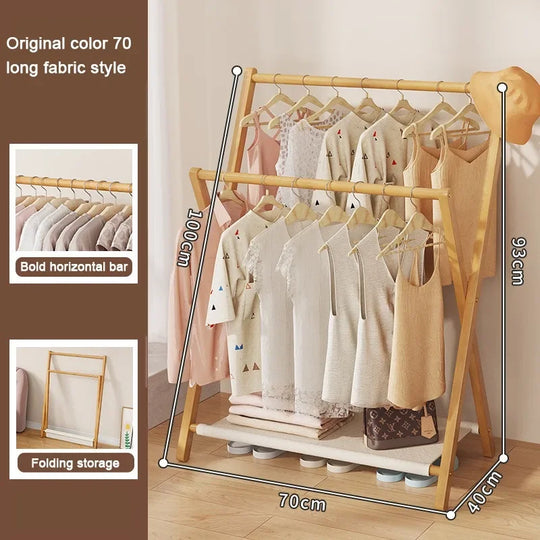 Floor Folding Clothes Hanger Bathroom Hanger Towel Rack Home Multifunction Practical Simple Moistureproof Coat Storage Shelves