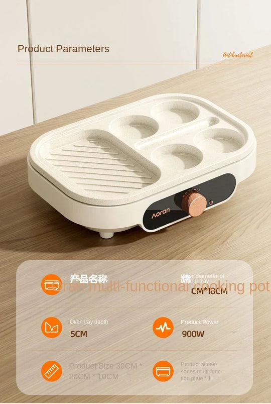 Fried egg barbecue burger machine non-stick small flat household frying pan breakfast egg burger pancake pan four-hole fried egg