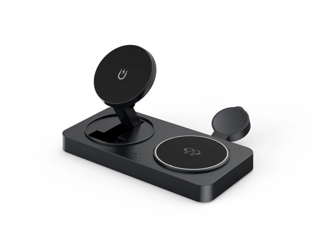3 in 1 Magnetic Wireless Charger Foldable Phone Stand Fast Charging Station For iPhone 16 15 14 Pro Max iWatch 10 9 Airpods Pro2
