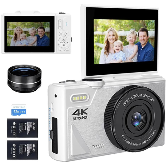 4K Camera & WiFi for YouTube Vlogging & Selfies