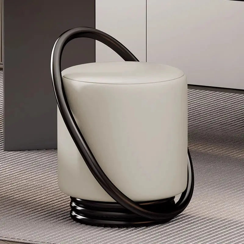 Dressing Table, Stool, Home Living Room Coffee Table, Simple Bedroom Makeup Sofa, Nordic Modern Light Luxury Round Dressing