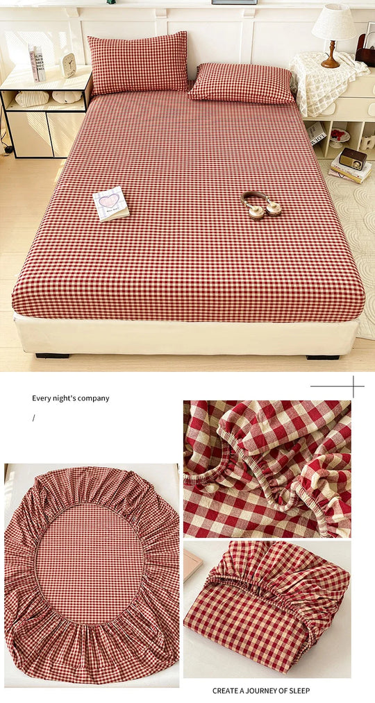 Pure Cotton Fitted Sheet Adults Kids Room Bedsheets Single/Twin/Queen/King Size Bed Cover простынь Soft Mattress Protector