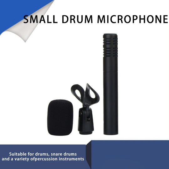914 drum microphone, windproof cotton heart-shaped tubular condenser microphone, for live performances and studio recording