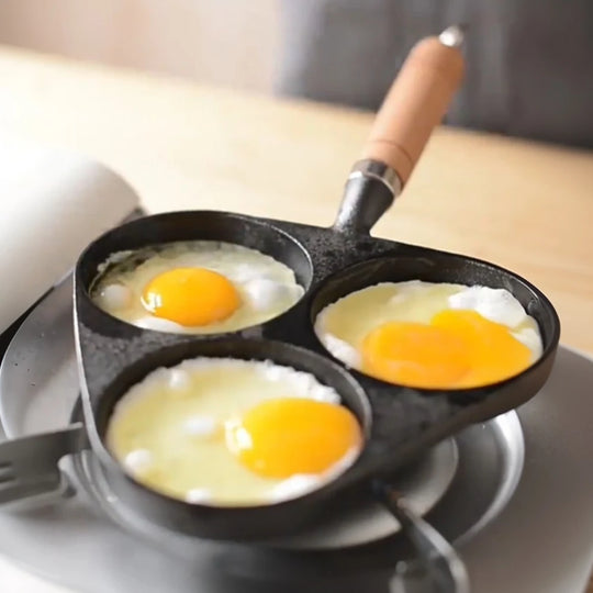 3/4/5 Hole Cast Iron Omelet Pan Non-Stick Cooking Egg Ham Pan Breakfast Grill Cooking Pot Egg Frying Pan Pancake Pan