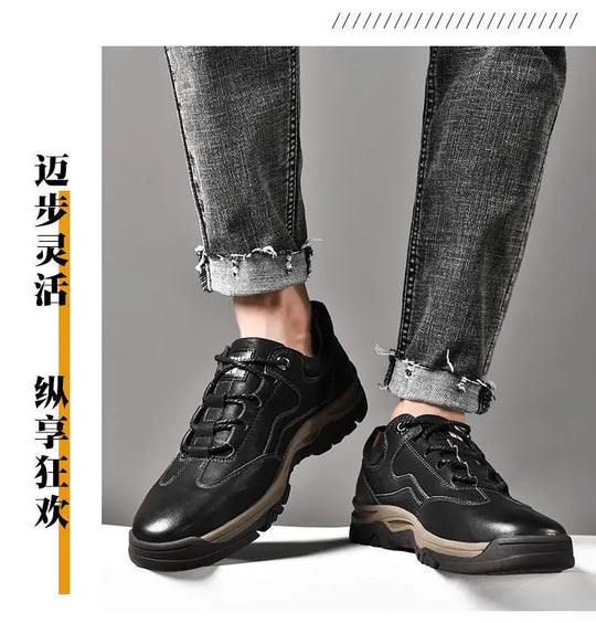 2024 Business Comfort Men's Shoes Simple versatile leather footwear Casual outdoor anti slip loafers male new comfortable flat