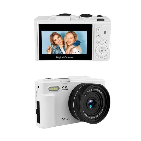4K YouTube Vlog Video Camera with 3’’ Flip Screen & Anti-Shake Selfie Camcorder
