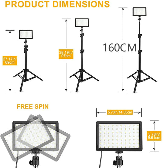 LED Video Light Camera Photography Lighting Kit