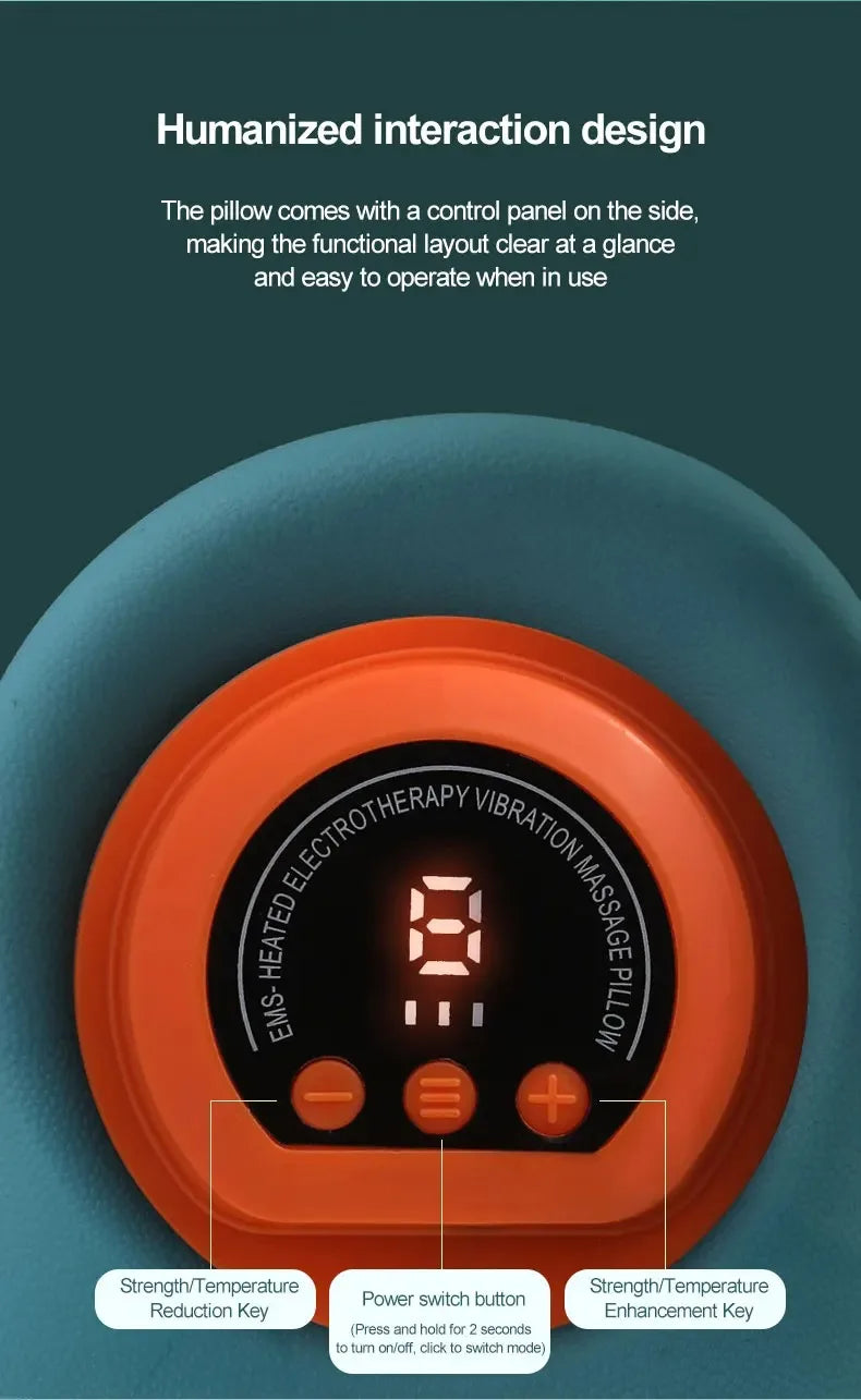 A multifunctional neck massager designed to heat and stretch the neck, back, and shoulders, providing deep relief for neck disco