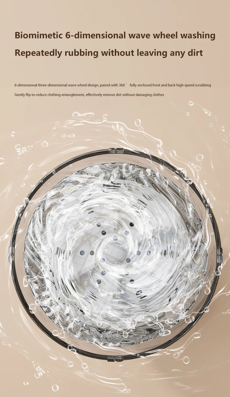 Mini Washer Underwear&Socks Makeup Brush Cleaner Washer Rechargeable Wireless Portable for Travel/Home/Dormit