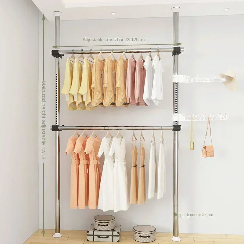 Dressing Rooms Hanger Floor Clothes Racks Clothing Shoe Floor Bedroom Garment Rack Rail Free Standing Percheros Furniture