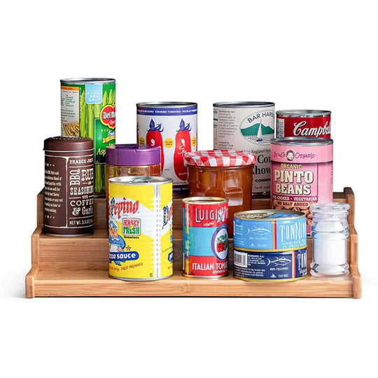 3-Tier Bamboo Spice Rack Organizer