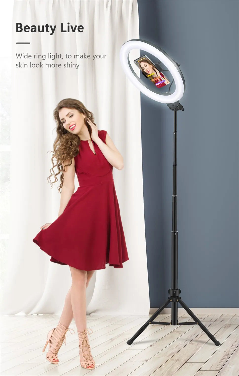 YouTube Vlog Selfie Ring Light with Phone Holder