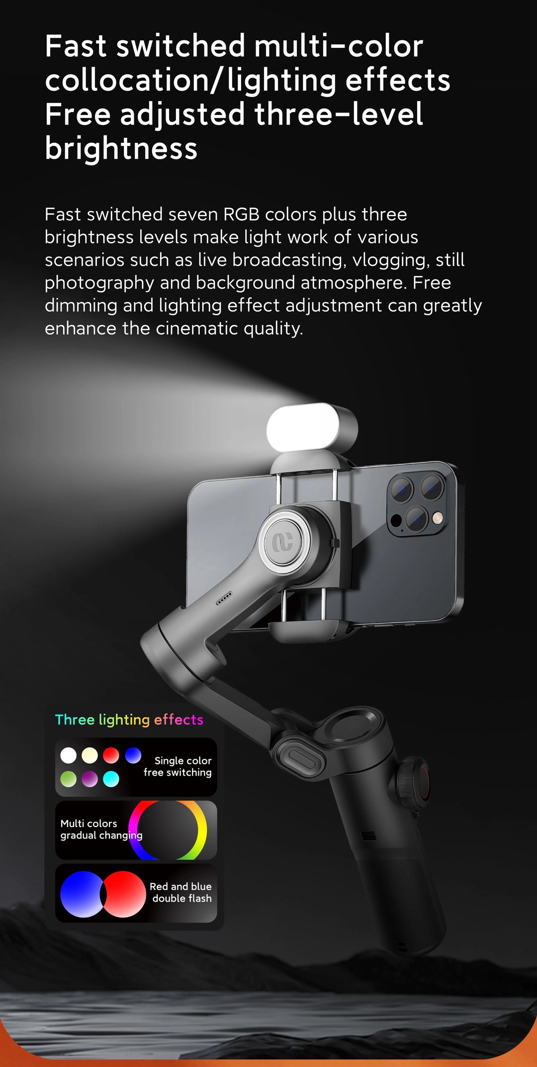 AOCHUAN RGB Magnetic Fill Light for Gimbal
