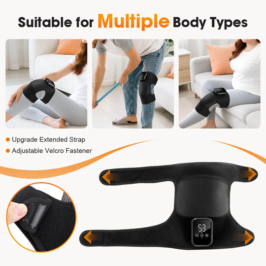 Electric Heating Shoulder Knee Massager with 3 Levels Vibration Muscle Relax Belt for Arm Enlarge Size for Shoulder