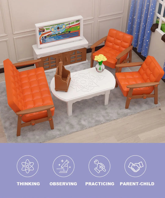 miniature items dollhouse furniture accessories living room bedroom supermarket shopping games family interaction doll kids toys