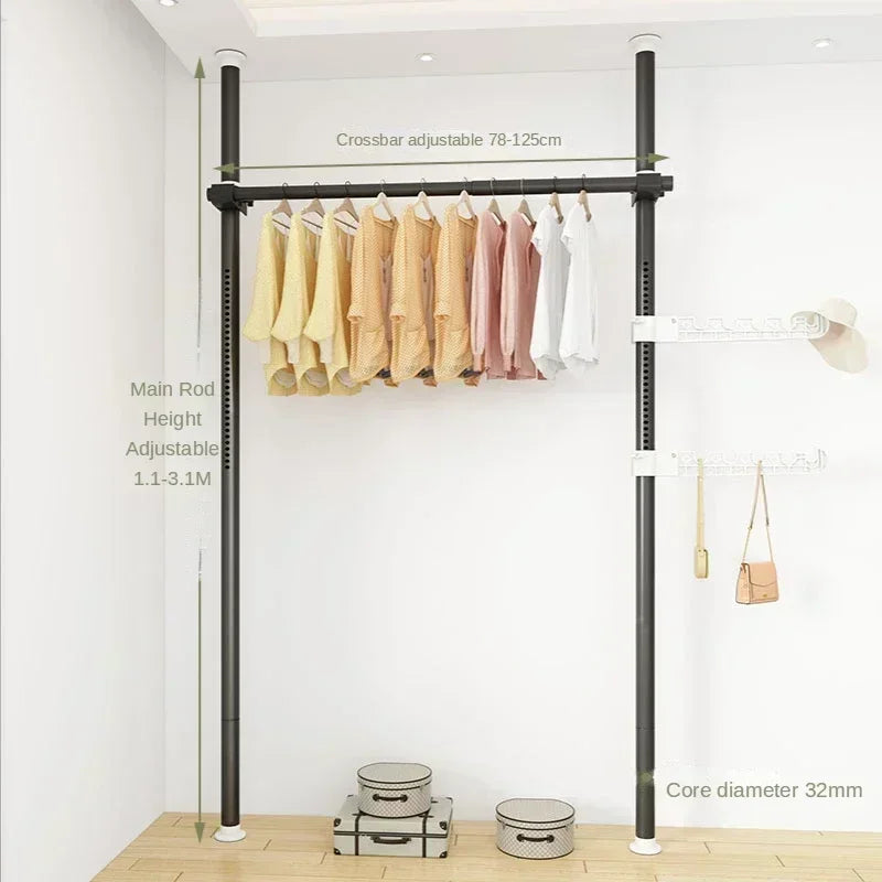 Dressing Rooms Hanger Floor Clothes Racks Clothing Shoe Floor Bedroom Garment Rack Rail Free Standing Percheros Furniture